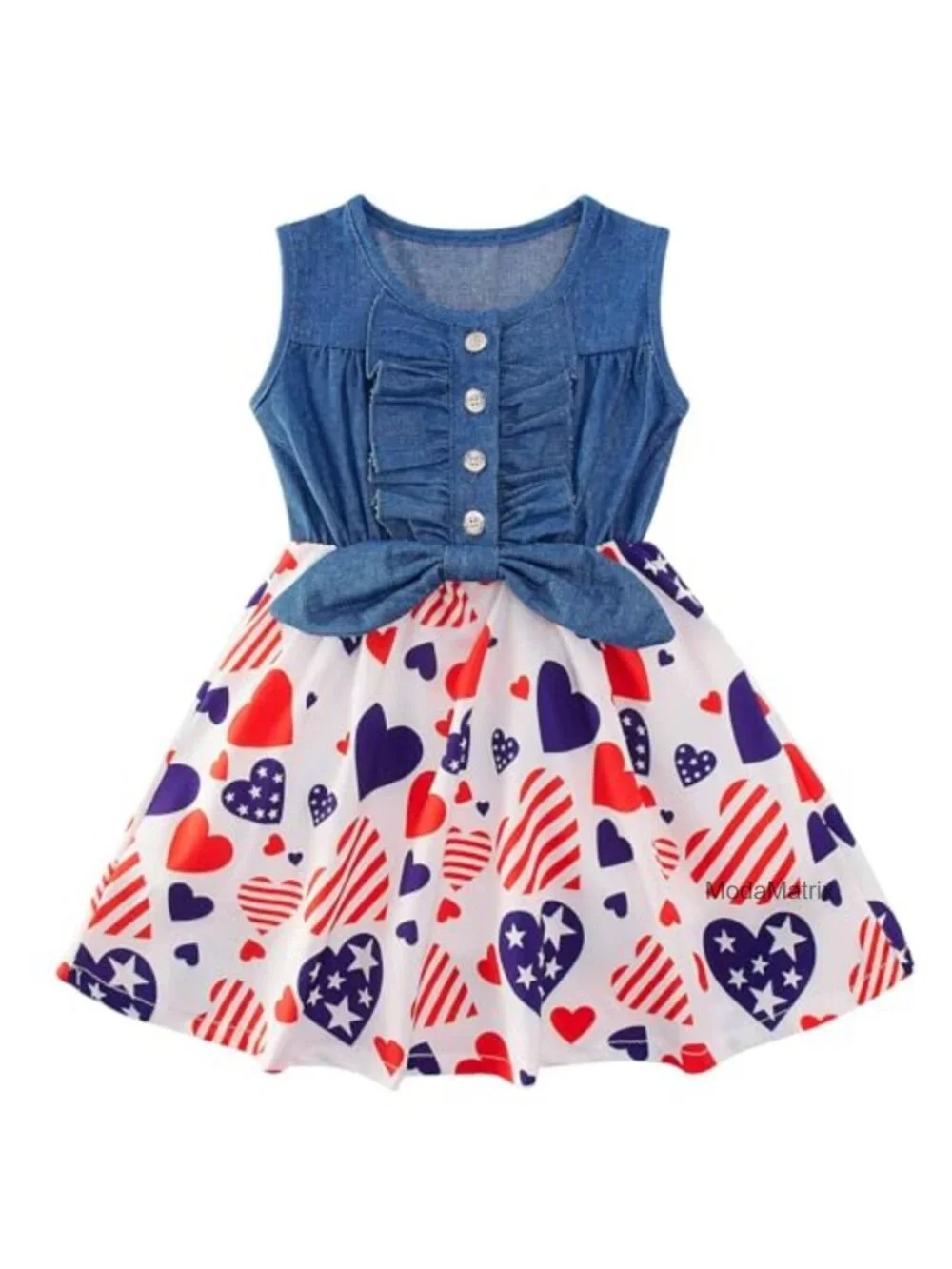 Toddler Girls Sleeveless Denim A-Line Dress Casual Cowgirl Outfit